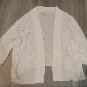 Faded Glory White Cardigan Sweater Relaxed Fit